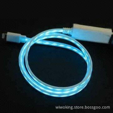 Sync Cable Accessories/LED Flow Lightning Cable for iPhone 5, Flashing Charge